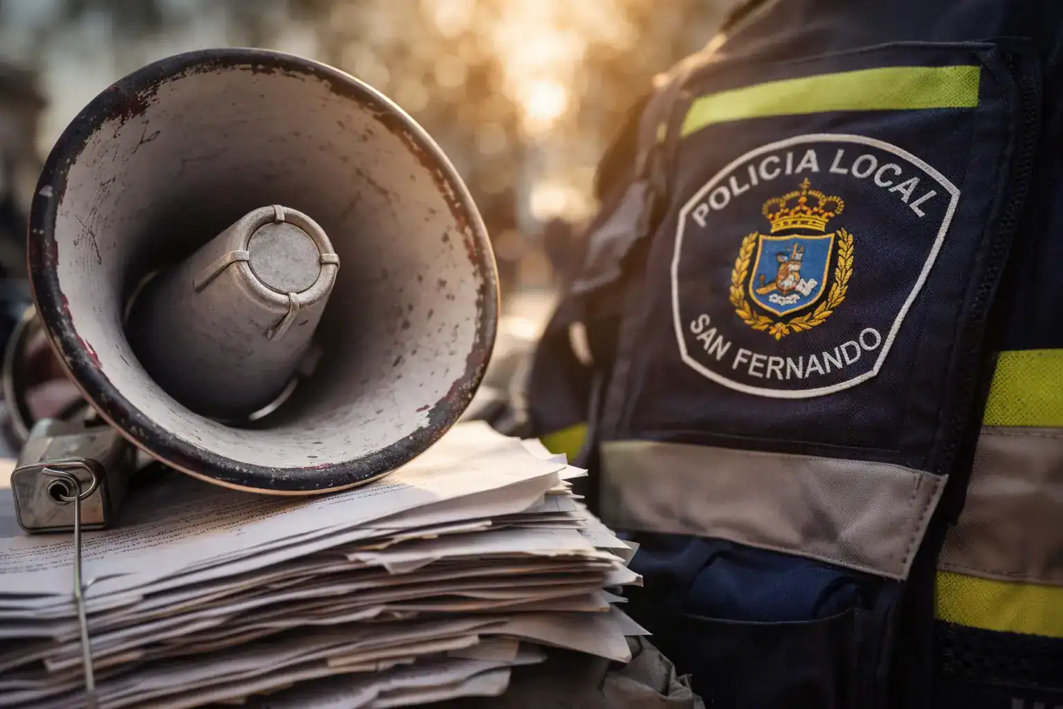 Policía local de San Fernando en huelga en La Isla.