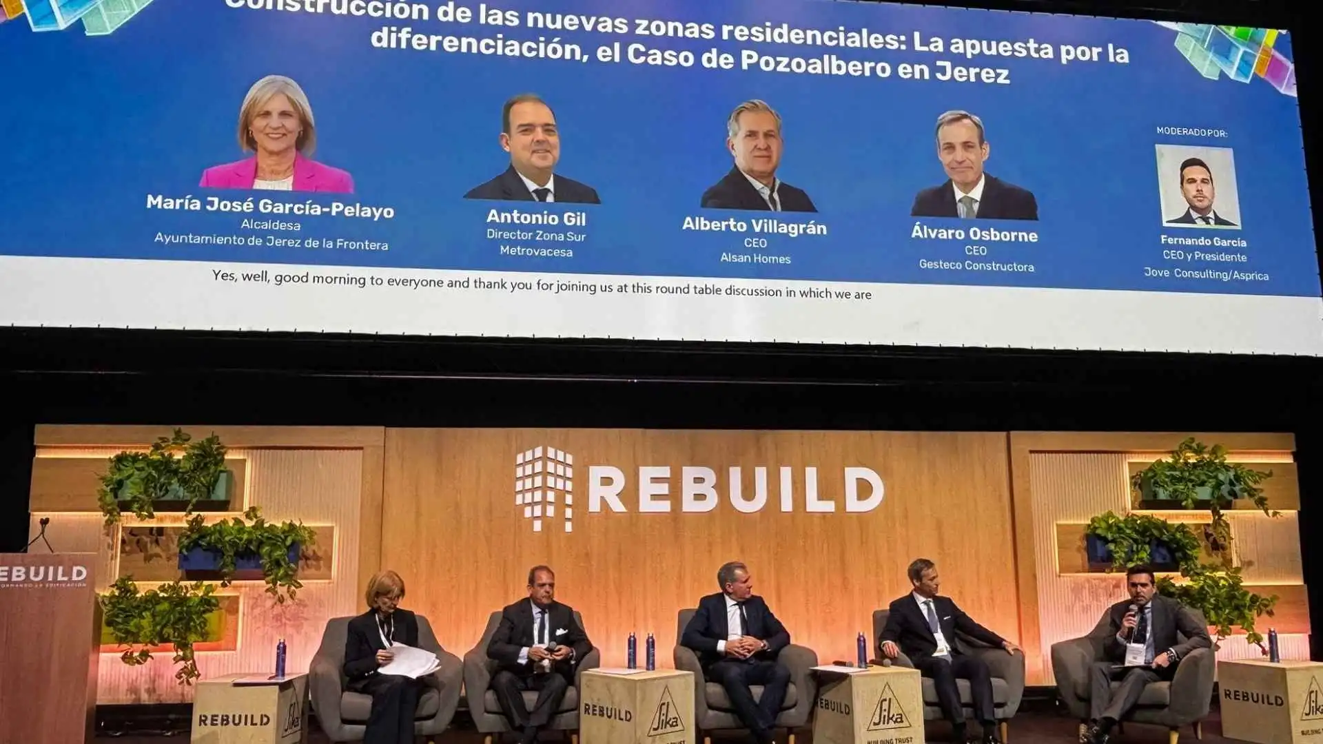 María José García-Pelayo en la Feria Rebuild participando en la mesa sobre obra nueva en Jerez y el caso de Pozoalbero.