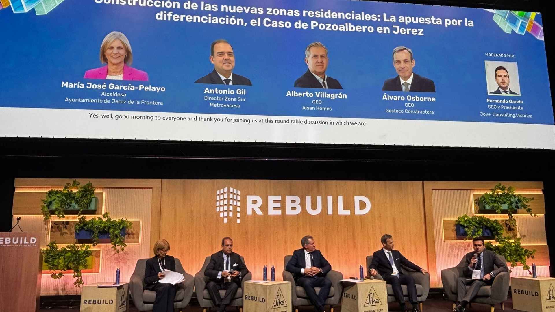 María José García-Pelayo en la Feria Rebuild participando en la mesa sobre obra nueva en Jerez y el caso de Pozoalbero.