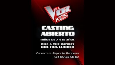 Cartel oficial del casting abierto de La Voz Kids en Cádiz para niños de 7 a 15 años.