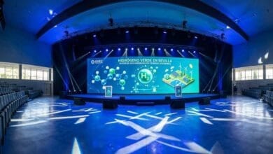 Escenario en Sevilla para la Conferencia Europea del Hidrógeno y energía limpia.