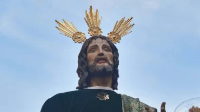 Imagen del paso del Padre Jesús de la Aceptación en la procesión del Viernes de Dolores 2026 en Anda.
