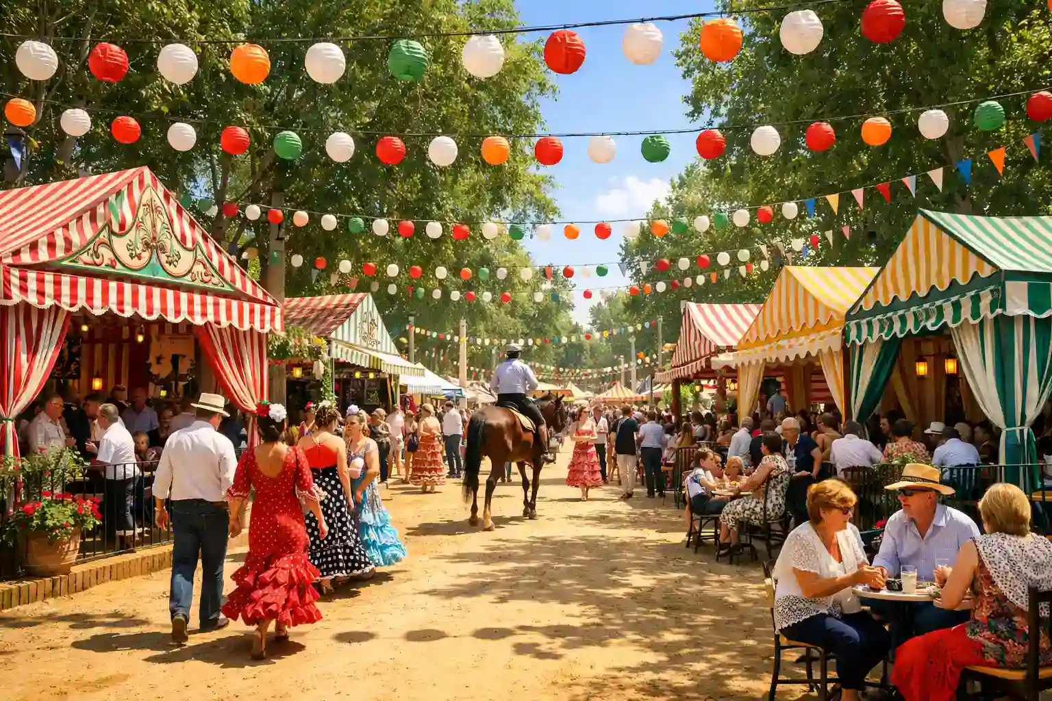 Feria del Carmen y de la Sal 2026 en Andalucía con casetas y actividades tradicionales.