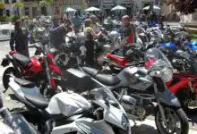 Concentración de motos y ambiente en el centro para las barras Gran Premio Jerez