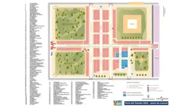 Plano oficial de la Feria del Caballo de Jerez 2026 detallando la ubicación de las 175 casetas en el parque González Hontoria.