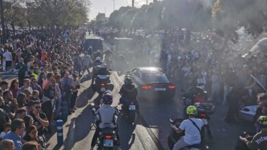 Gran afluencia de moteros y público en las calles de Jerez durante el fin de semana del Gran Premio de España.