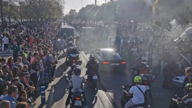 Gran afluencia de moteros y público en las calles de Jerez durante el fin de semana del Gran Premio de España.