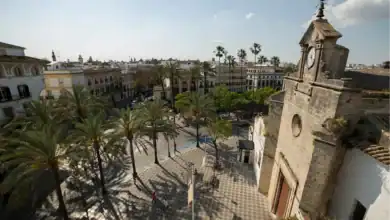 Vista aérea de la Alameda Cristina en Jerez de la Frontera, lugar de entrega de los Premios del Motor 2026.