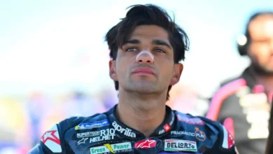 Jorge Martín con mono de Aprilia Racing durante el Gran Premio de Jerez 2026 tras recibir una sanción.
