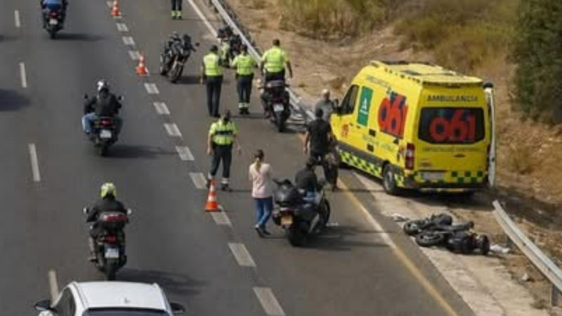 Accidente de motorista en El Puerto de Santa María durante el Gran Premio de Jerez 2026.