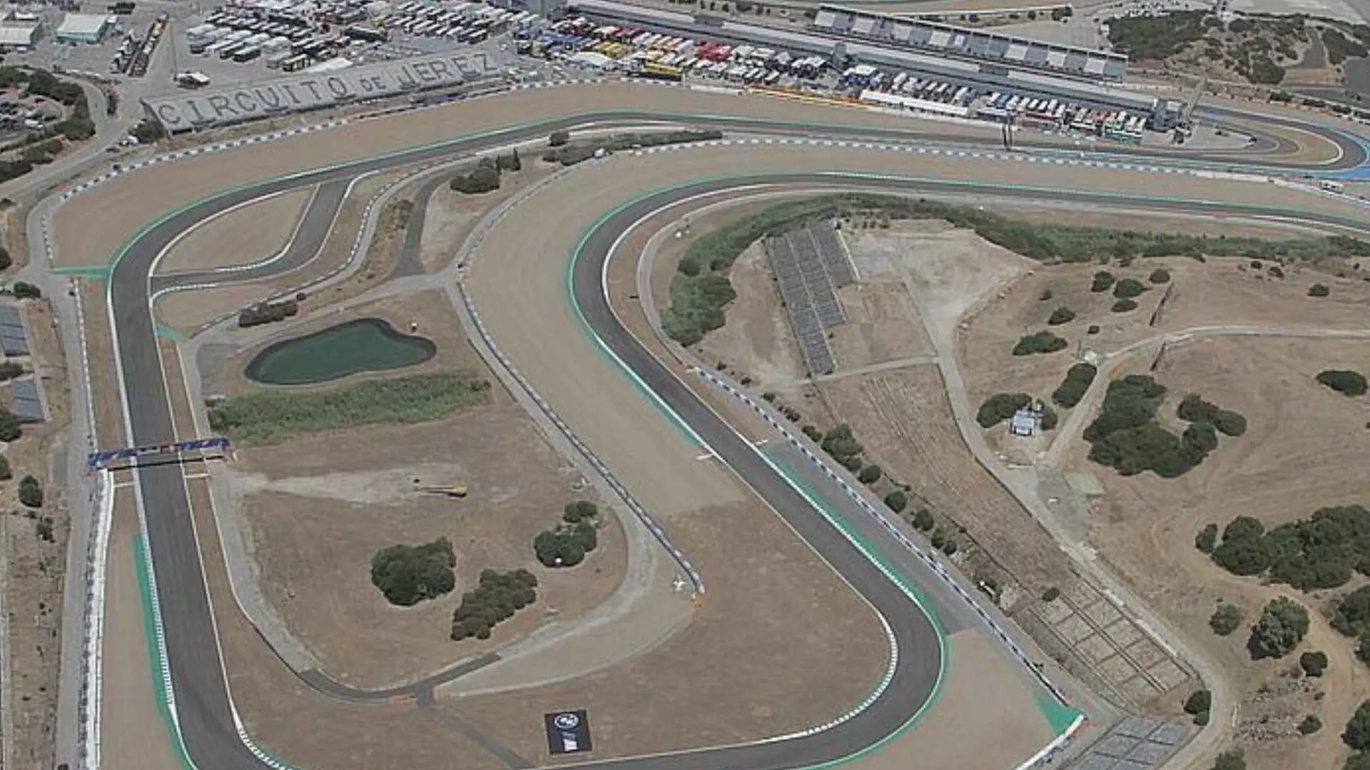 Vista aérea del trazado del Circuito de Jerez-Ángel Nieto durante su 40 aniversario.
