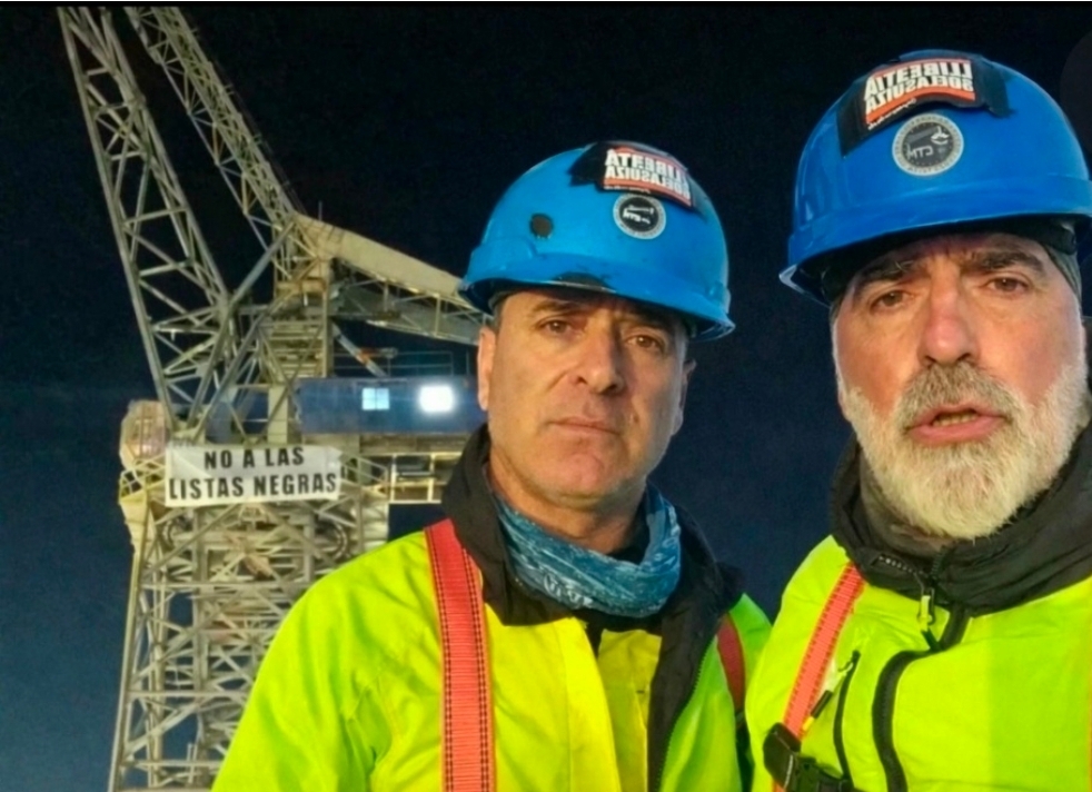 Jesús Galván y Manuel Balber, soldadores atrincherados Navantia en San Fernando.