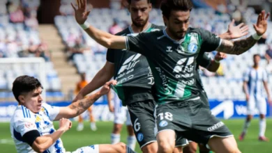 Jugadores del Xerez Deportivo FC durante el partido contra el Recreativo de Huelva en Segunda Federación
