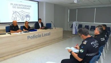 Mesa técnica de seguridad de la Feria del Caballo 2026 en la Jefatura de la Policía Local de Jerez.