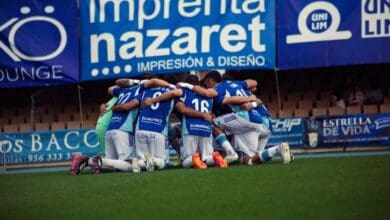 Jugadores del Xerez CD celebrando un gol en el playoff de ascenso