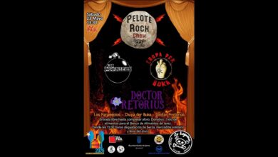 Cartel oficial del Pelote Rock Show en la Sala Paúl de Jerez con los grupos Los Paramecios, Chupa der Buka y Doctor Pretorius.