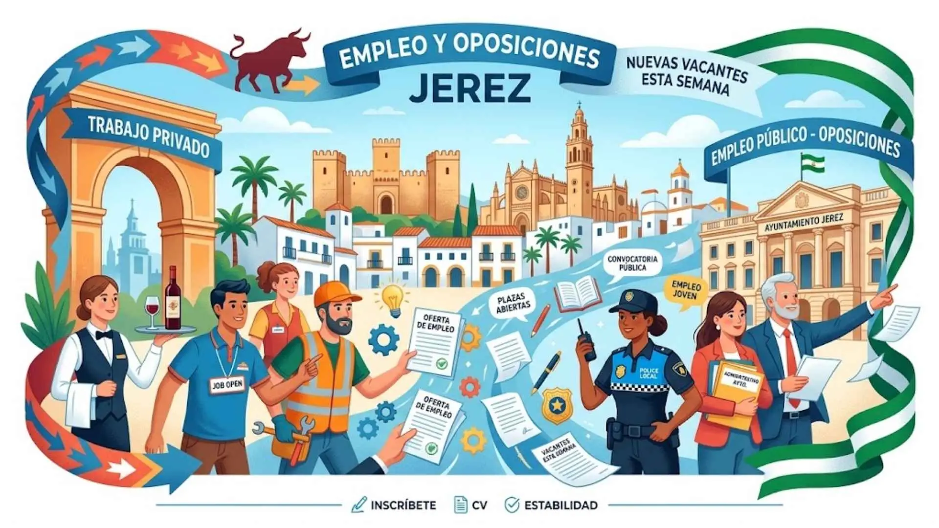 Ofertas de empleo en Jerez y oposiciones del Ayuntamiento