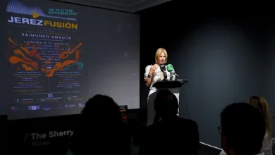 La alcaldesa de Jerez, María José García-Pelayo, durante la presentación oficial del festival 'Jerez Fusión'.