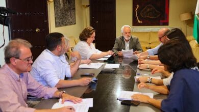 Integrantes de la Comisión Local de Patrimonio Histórico de Jerez reunidos para aprobar obras de reforma.