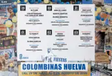Cartel oficial de la programación de las Fiestas Colombinas Huelva 2026.