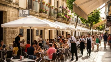 Termómetro digital muestra 32°C en Jerez de la Frontera.