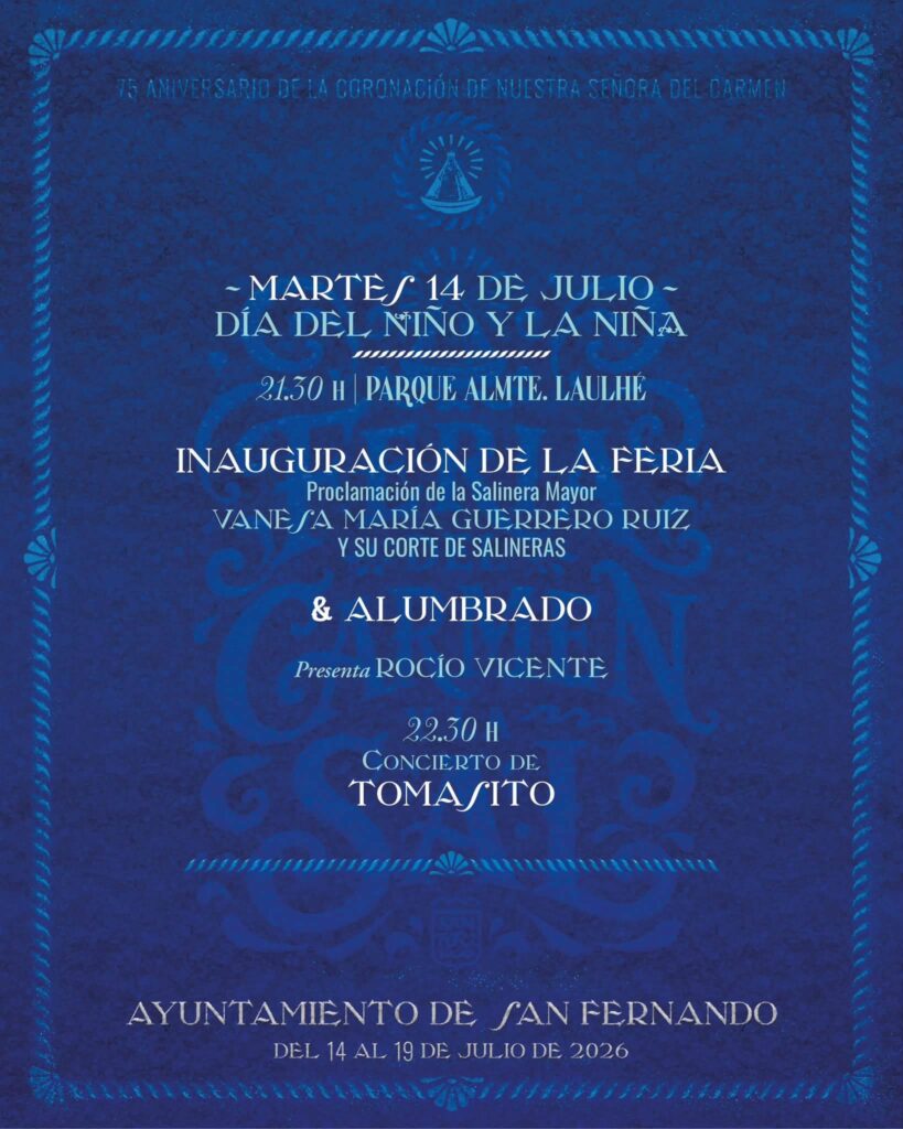 Cartel de evento en San Fernando con actividades culturales y música en vivo.