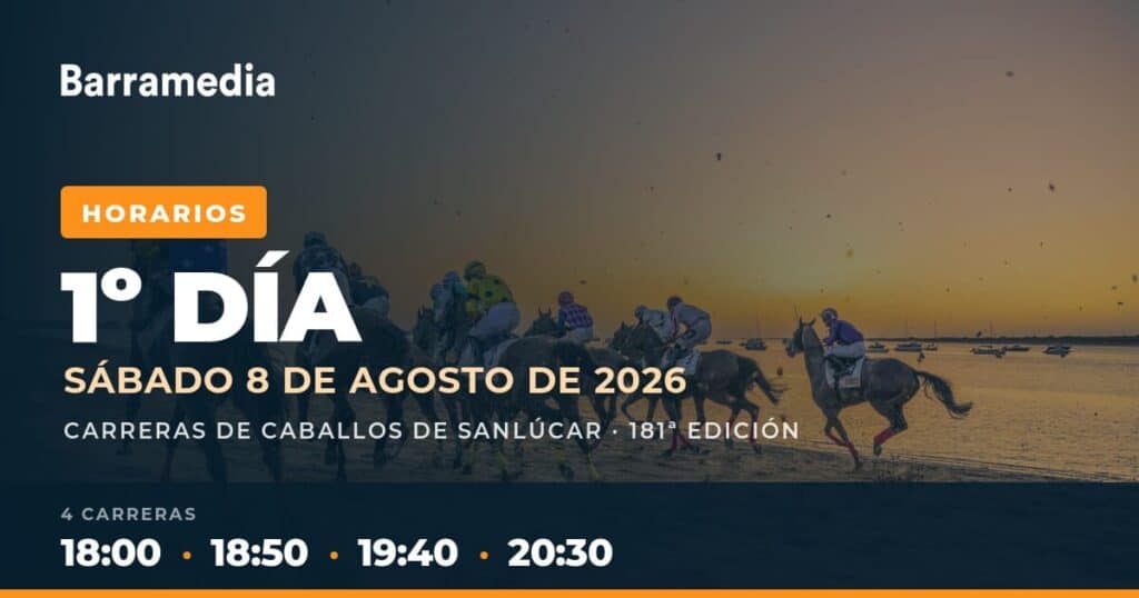 Carreras de caballos en la playa de Sanlúcar durante la edición 181.