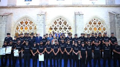 Nuevo grupo de agentes de seguridad en Jerez durante la toma de posesión.
