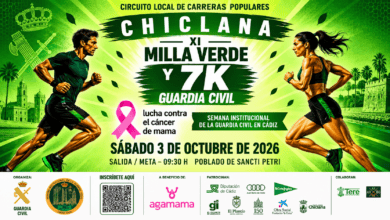 Carrera solidaria Milla Verde contra el cáncer de mama en Chiclana, 3 de octubre 2026.