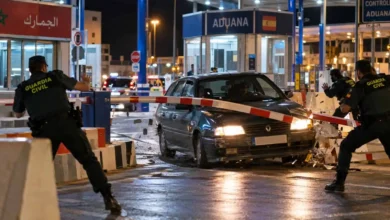 Marca de neumático quemado sobre el asfalto tras una persecución policial a gran velocidad.