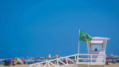 Torre de vigilancia en la playa de San Fernando con bandera verde. 📷 Ayuntamiento de San Fernando