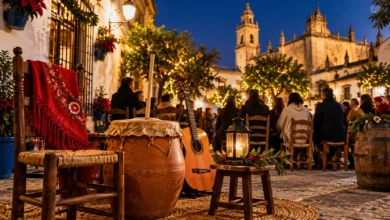 Propuesta visual de una Zambomba tradicional de Navidad en el centro histórico de Jerez