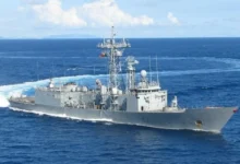 Primer plano de la Fragata Numancia.