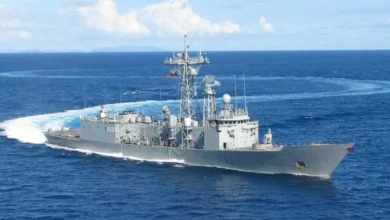 Primer plano de la Fragata Numancia.