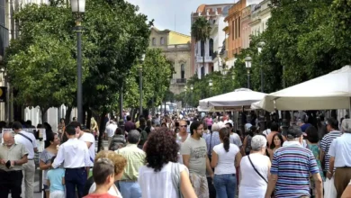 Vista editorial del centro histórico de Jerez con viviendas y espacios urbanos representativos de la zona residencial