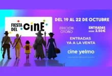Cartel de la Fiesta del Cine de octubre de 2026 con entradas desde 3,50 euros y fechas del 19 al 22 de octubre.