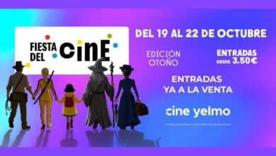 Cartel de la Fiesta del Cine de octubre de 2026 con entradas desde 3,50 euros y fechas del 19 al 22 de octubre.