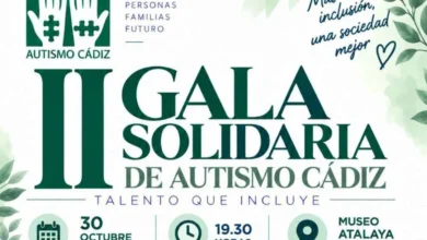 Cartel de la II Gala Solidaria de Autismo Cádiz, prevista para el 30 de octubre de 2026 a las 19:30 horas en el Museo de la Atalaya de Jerez.