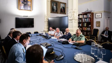 Reunión de la Junta Local de Seguridad en una sala del Ayuntamiento de Málaga